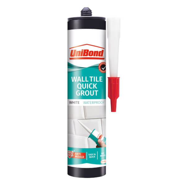 UniBond UltraForce Wall Tile Quick Grout Cartridge White 460g Homebase