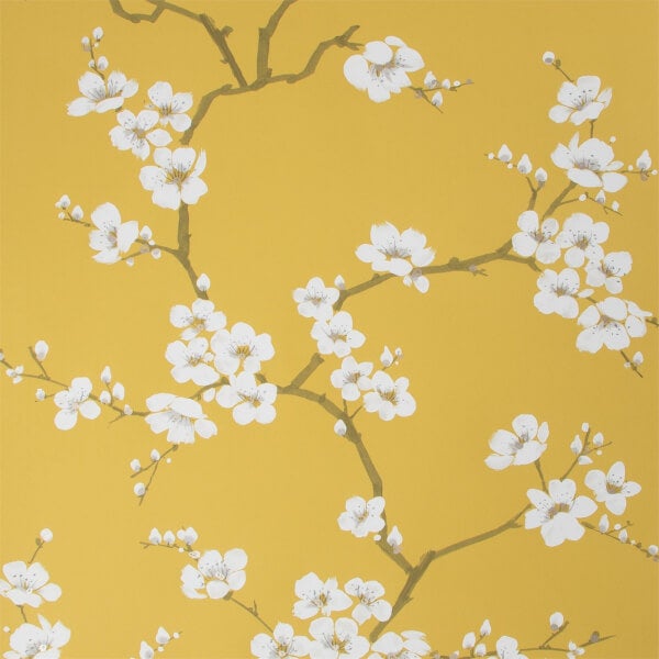 Fresco Apple Blossom Wallpaper Ochre Homebase