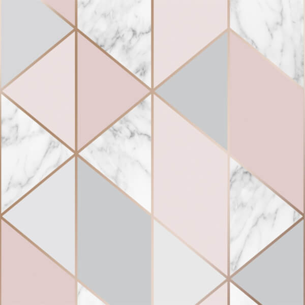 Sublime Marble Geo Pink Wallpaper Homebase