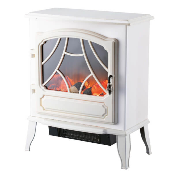 Arlec 2000W Flame Effect Electric Stove Heater - White | Homebase