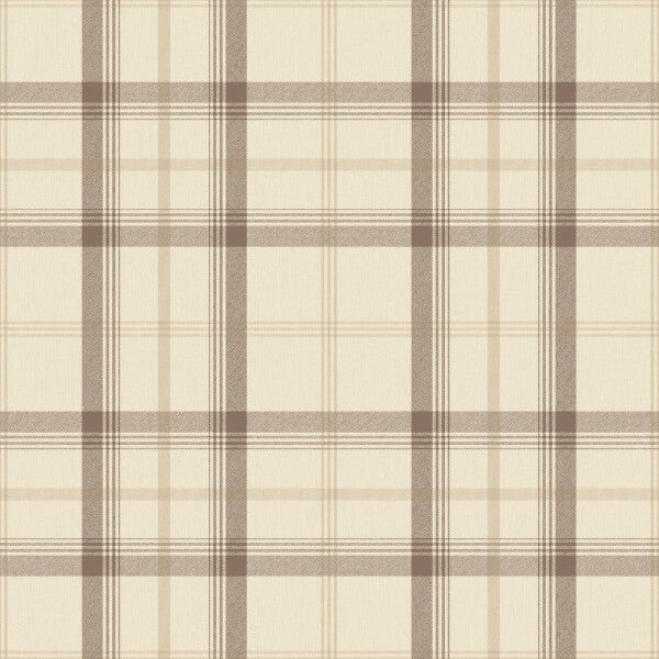 Fresco Cambridge Plaid Wallpaper Natural Homebase