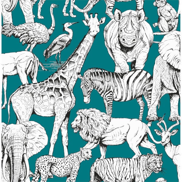 Superfresco Easy Jungle Animals Green Wallpaper Homebase