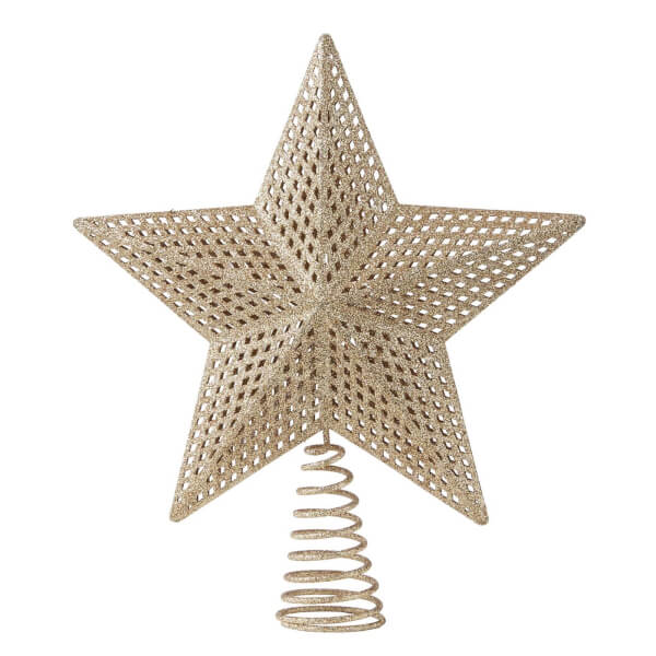 Gold Glitter 3D Christmas Tree Topper Homebase