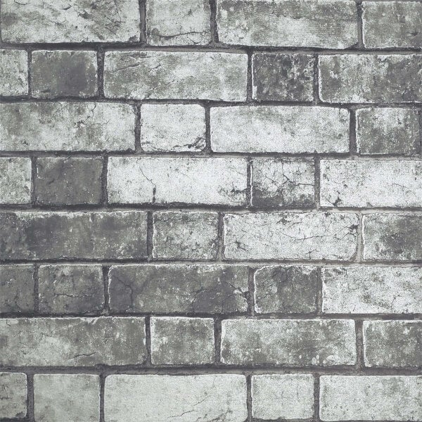 Arthouse Brickwork Grey Wallpaper Homebase