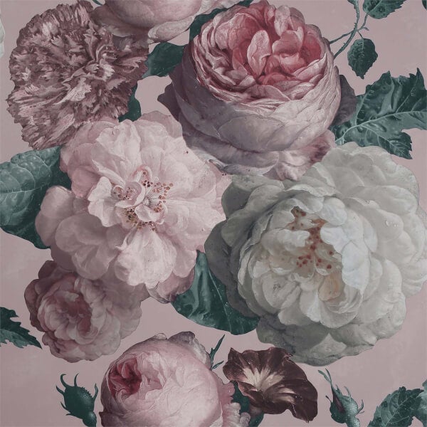 Arthouse Highgrove Floral Blush Pink Wallpaper Homebase