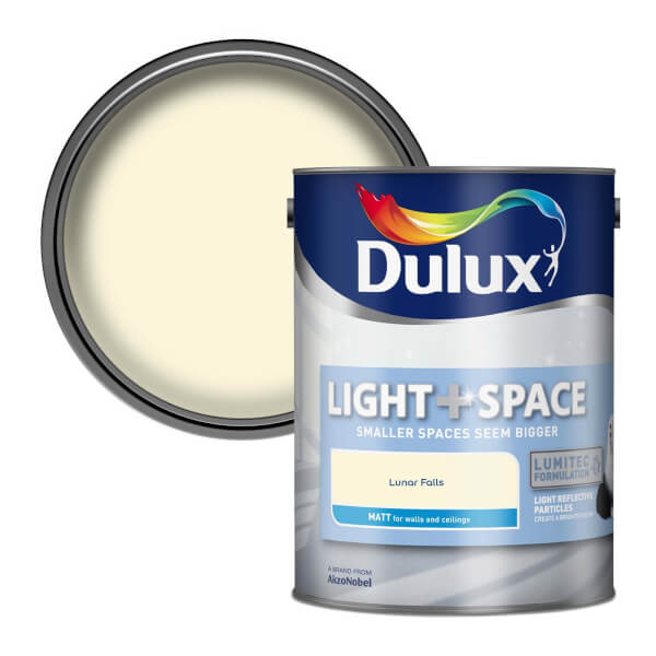 Dulux Light & Space Matt Emulsion Paint Lunar Falls 5L Homebase