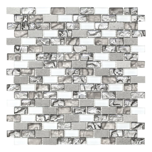 Offer Homebase Marble And Glass HoM Kensington Mosaic Tile