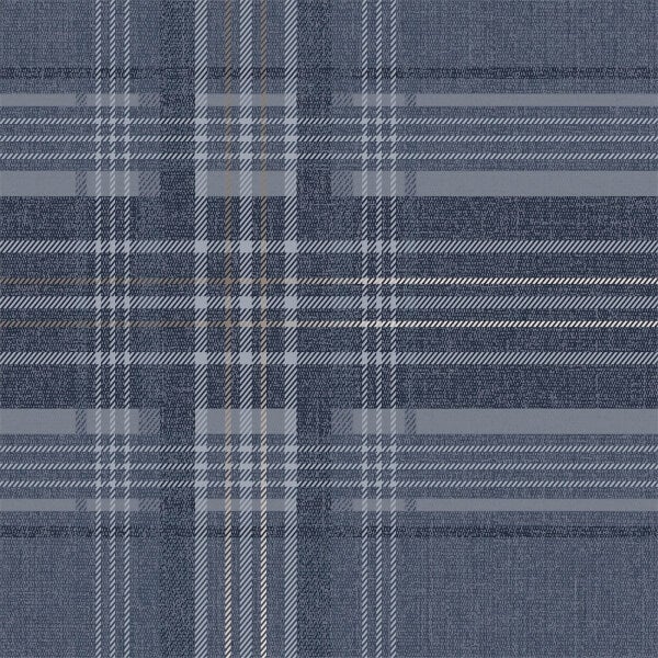 Supefresco Easy Rhea Plaid Navy Wallpaper Homebase