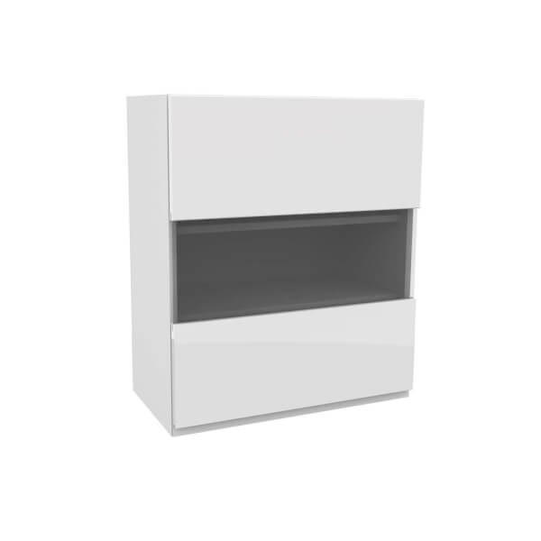 Handleless White Gloss 500mm Glass Wall Unit Homebase