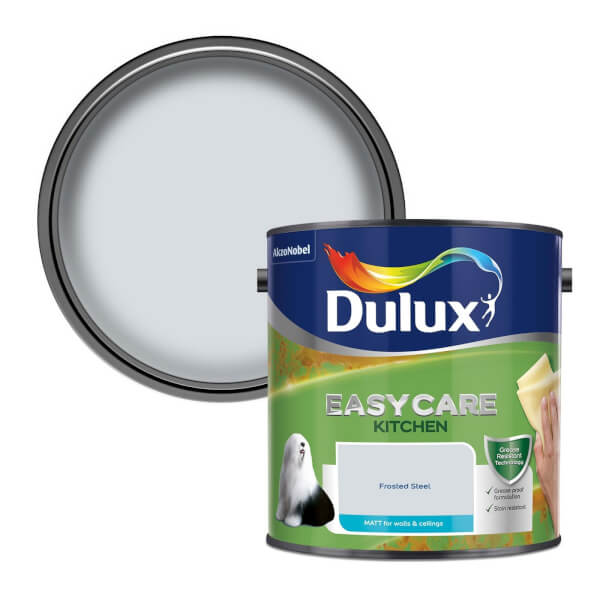 Dulux Easycare Kitchen Matt Emulsion Paint Frosted Steel 2.5L Homebase