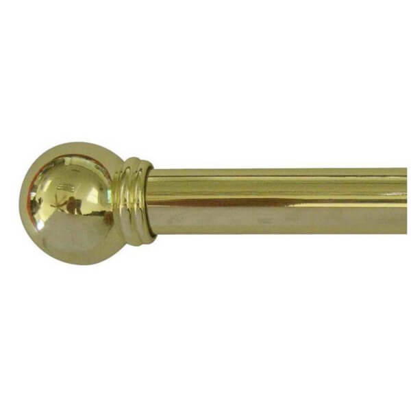 Ball Extendable Metal Curtain Pole Brass 0.71.2m Homebase
