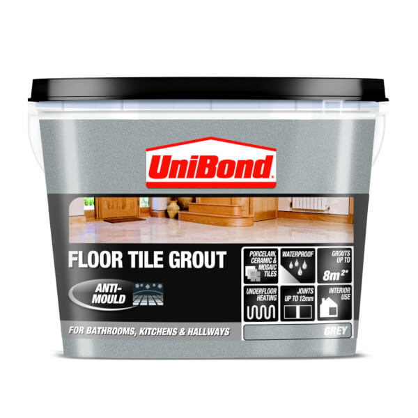 Unibond Ready Mixed Floor Grout Grey 3.75kg Homebase