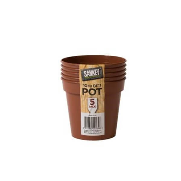 Flower Pots in Orange (Pack of 5) 10cm Homebase