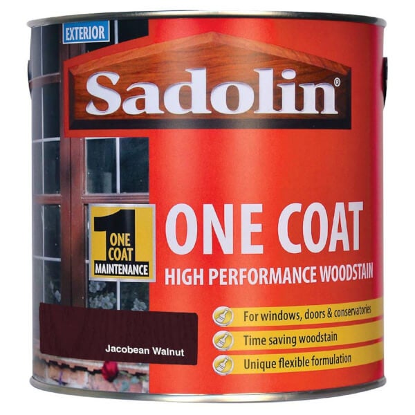 Sadolin Advanced One Coat Woodstain Jacobean Walnut 2.5L Homebase