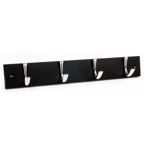 Black Coat Hook 4 Hooks Homebase