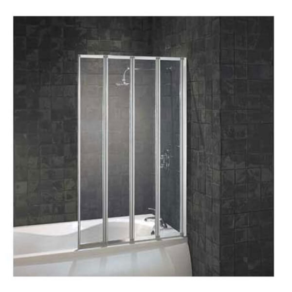 Aqualux Folding Four Panel Shower Screen Silver & Clear Homebase