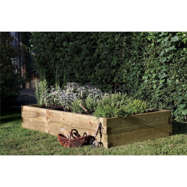 Forest Caledonian Wooden Raised Bed 180 x 90cm Homebase