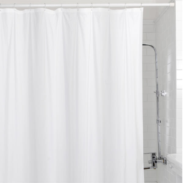 HBV PVC Shower Curtain Plain White Homebase