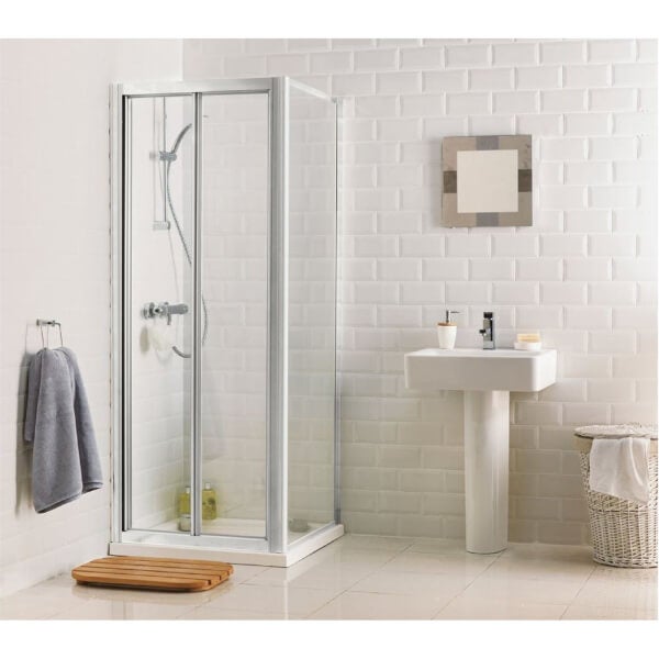 Estilo BiFold Shower Door 760mm Silver Homebase