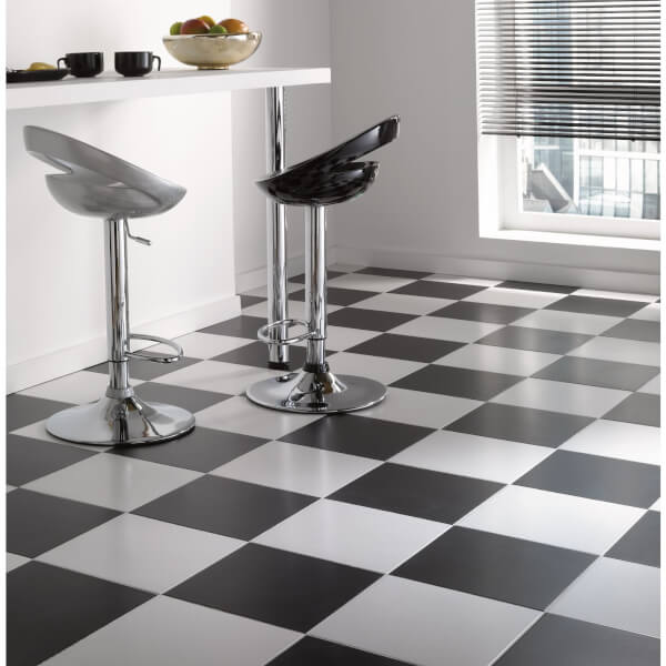 Contrast Satin Ceramic Floor Tiles 330 x 330mm 9 Pack White Homebase