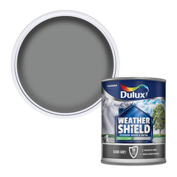 Dulux Weathershield Exterior Quick Dry Undercoat Dark Grey 750ml