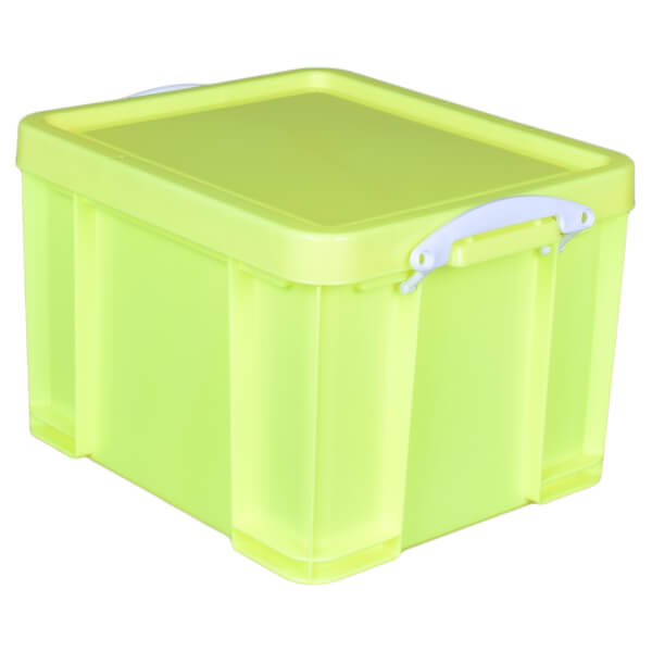 Really Useful Storage Box Neon Yellow 35L Homebase