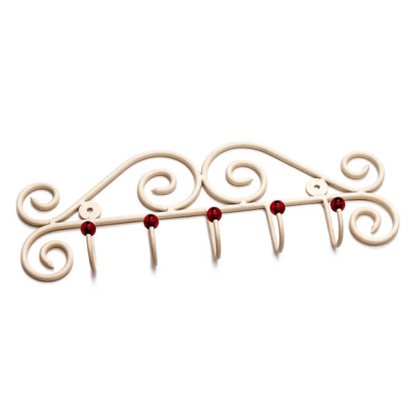 Ruby and White 5 Peg Coat Hook Homebase