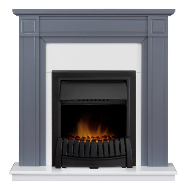 Adam Fireplace Surround & Elan Electric Fire Grey & White