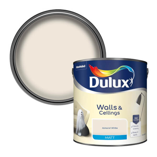 Offer Homebase Dulux Almond White Matt Emulsion Paint
