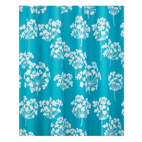 Estilo Flora Shower Curtain Blue and White Homebase