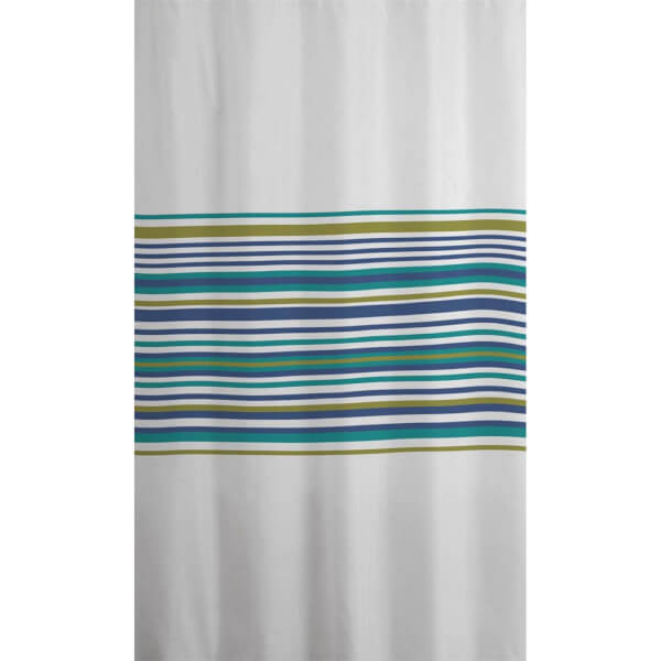 Estilo Banded Stripe Shower Curtain Teal Homebase