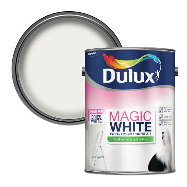 Dulux Brilliant White Magic Pure Silk Emulsion Paint 5L Homebase