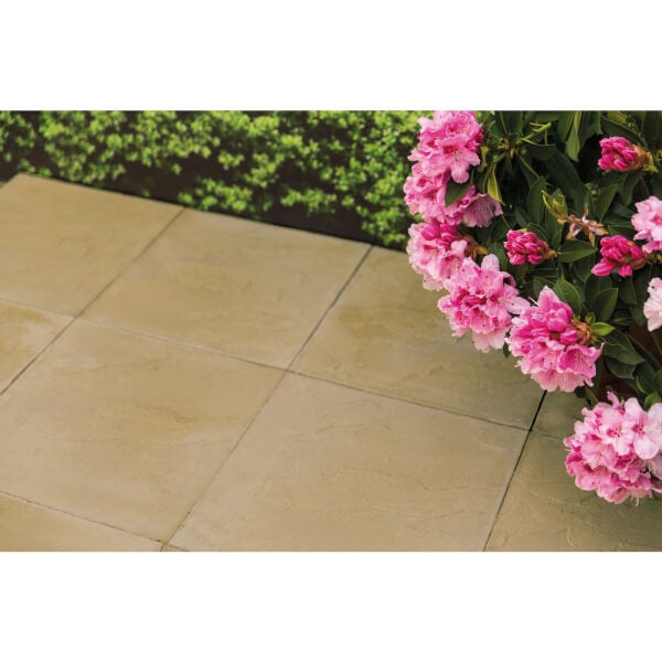 Stylish Stone Hereford Paving Riven 450 x 450mm Gold Homebase
