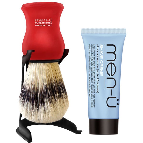 men-ü Barbiere Shave Brush and Stand - Red