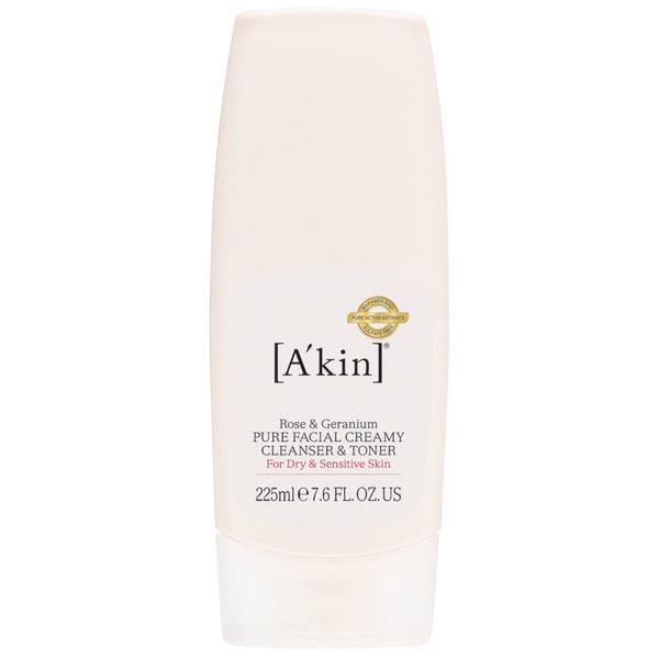 A'Kin Rose and Geranium Pure Creamy Cleanser and Toner in One (225ml)