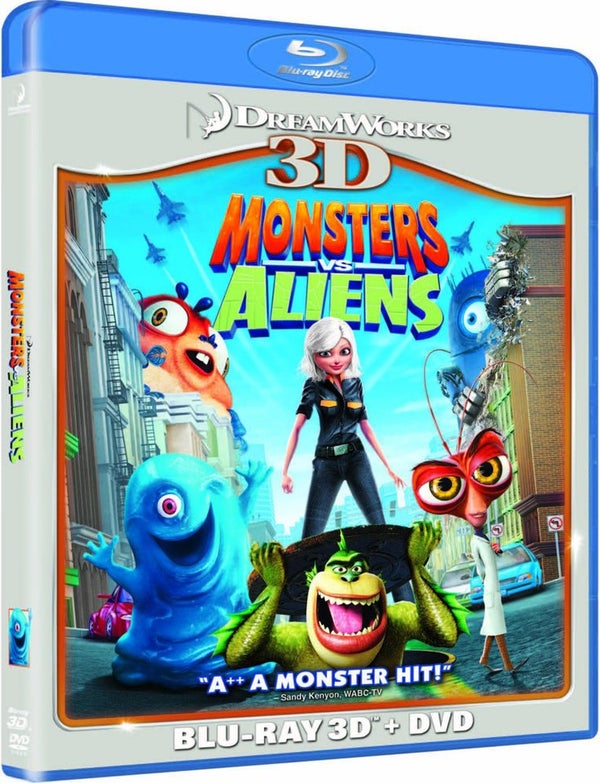 Monsters Vs Aliens 3D (3D Blu-Ray, 2D Blu-Ray en DVD)
