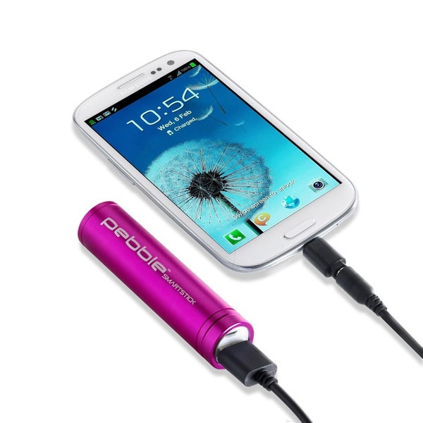 Veho Pebble Smartstick tragbares Notfall Ladegerät - Pink (2200mAh) 