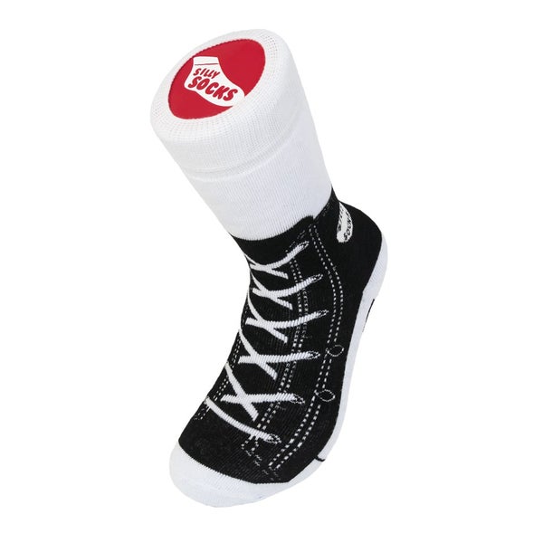 Silly Socks - Socken mit Sneakeraufdruck - Schwarz