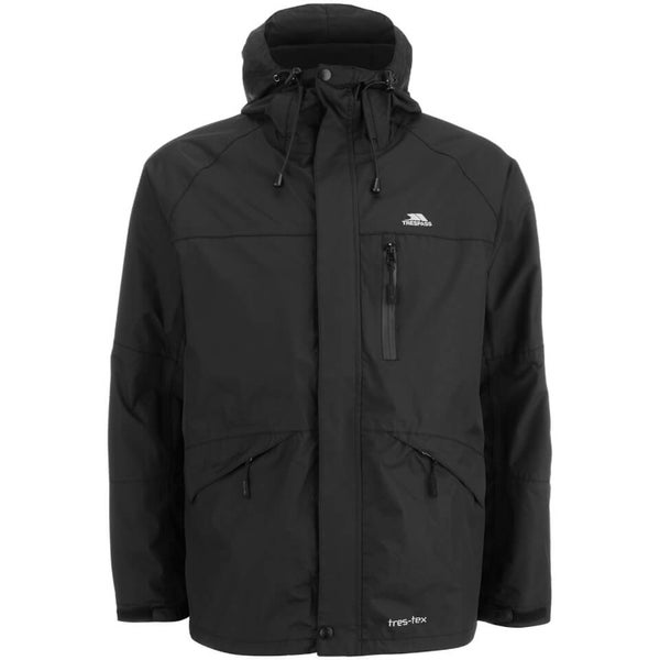 Trespass mens corvo hooded cheap waterproof shell jacket black