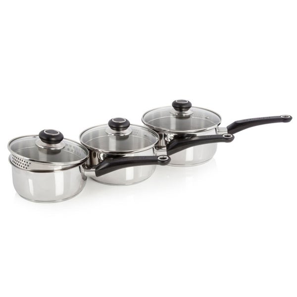Morphy Richards 3 Piece Pan Set - Stainless Steel