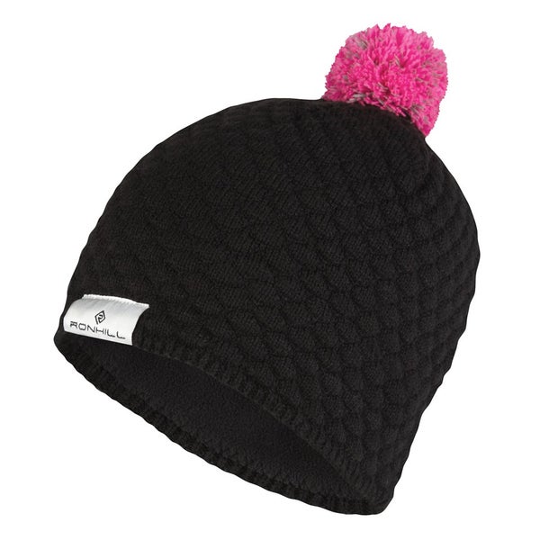 RonHill Women's Vizion Bobble Hat - Black/Fluorescent Pink