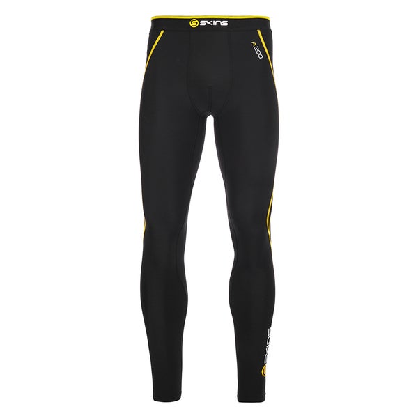 Skins Men's A200 Thermal Long Compression Tights - Black/Yellow