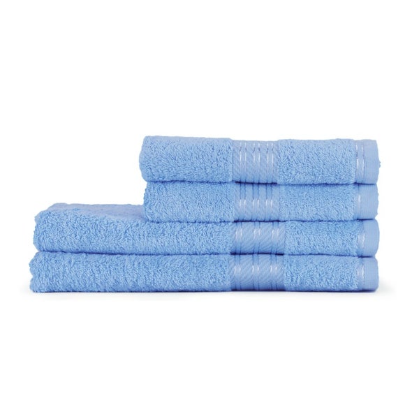Restmor 100% Ägyptische Baumwolle 4 Stück Premium Handtuchset - Blau