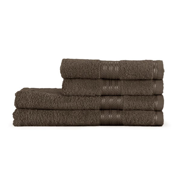 Restmor 100% Egyptian Cotton 4 Piece Supreme Towel Bale Set (500gsm) - Chocolate