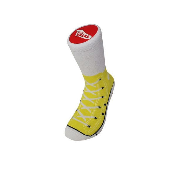 Silly Socks Adult Sneaker - Lemon - 3-7