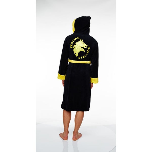 Rocky Adult Fleece Bathrobe - Black