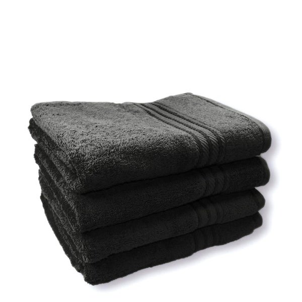 Restmor 100% Egyptian Cotton 4 Pack Bath Sheets (500gsm) - Black