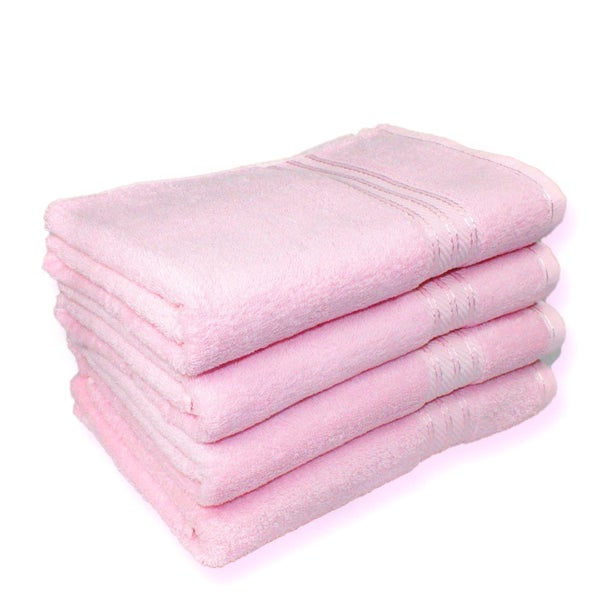 Restmor 100% Egyptian Cotton 4 Pack Bath Sheets (500gsm) - Pink