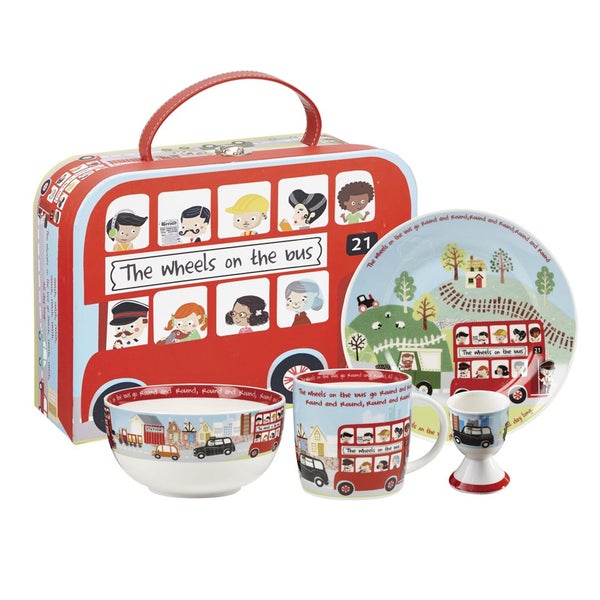 Little Rhymes Wheels on the Bus 4 Piece Breakfast Set