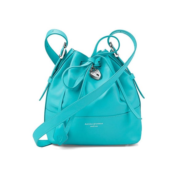 Aspinal of London Padlock Nappa Leather Bucket Bag - Smooth Aqua